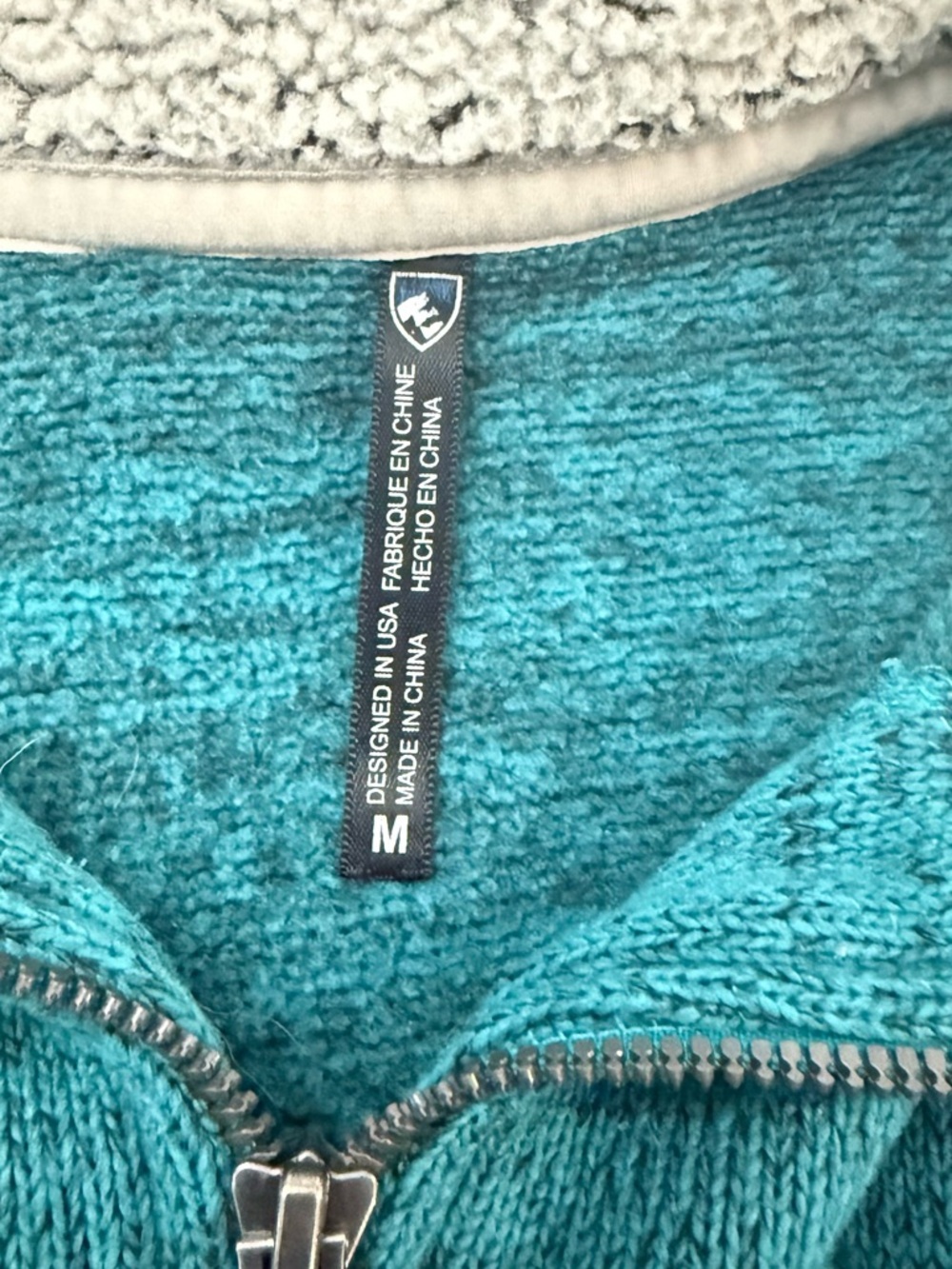 Kuhl | Alaskan 1/4 Zip Sweater | Teal | Size Medium - Picture 4 of 6